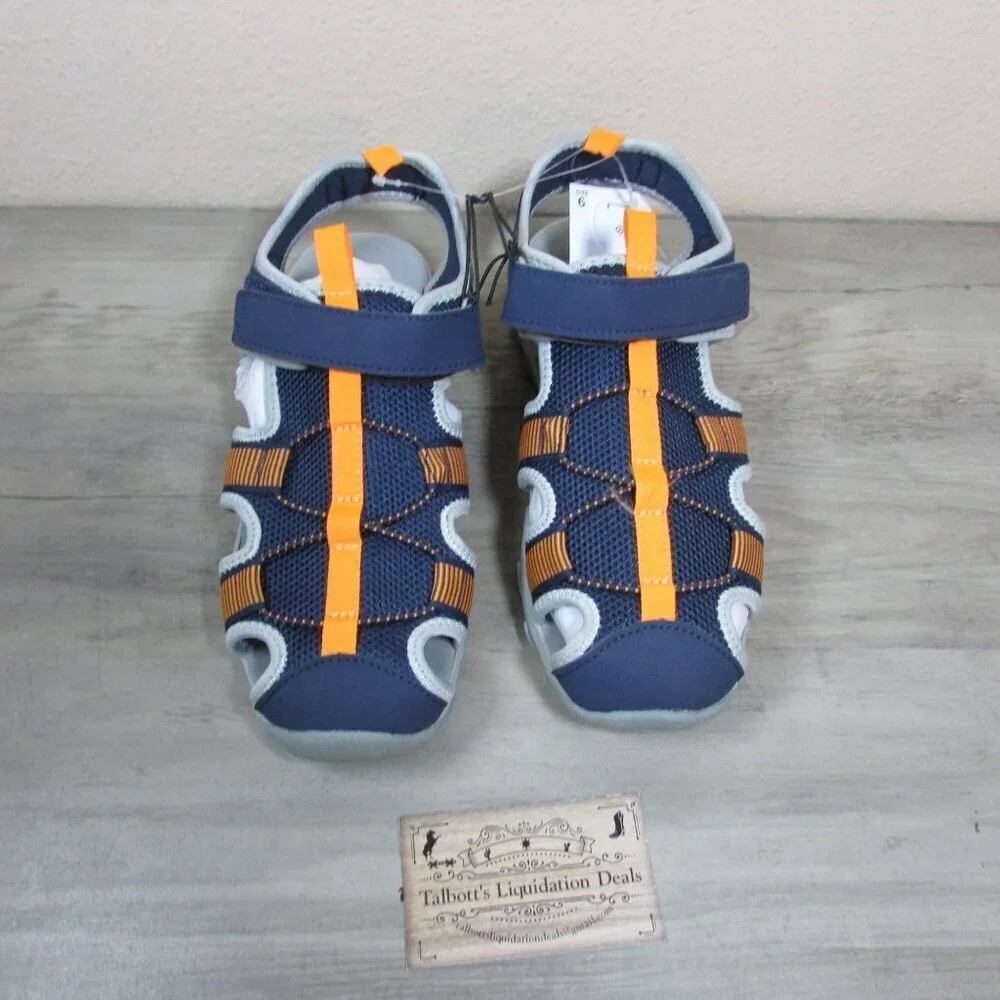 Sonoma Youth Boy's 6 NeekoNavy Water Fisherman Sandal Shoes Navy/Orange